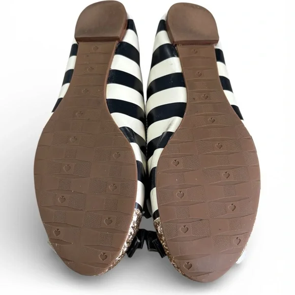 Sale!!! Kate Spade Glitter Toe Black and White Flats - Picture 4 of 5